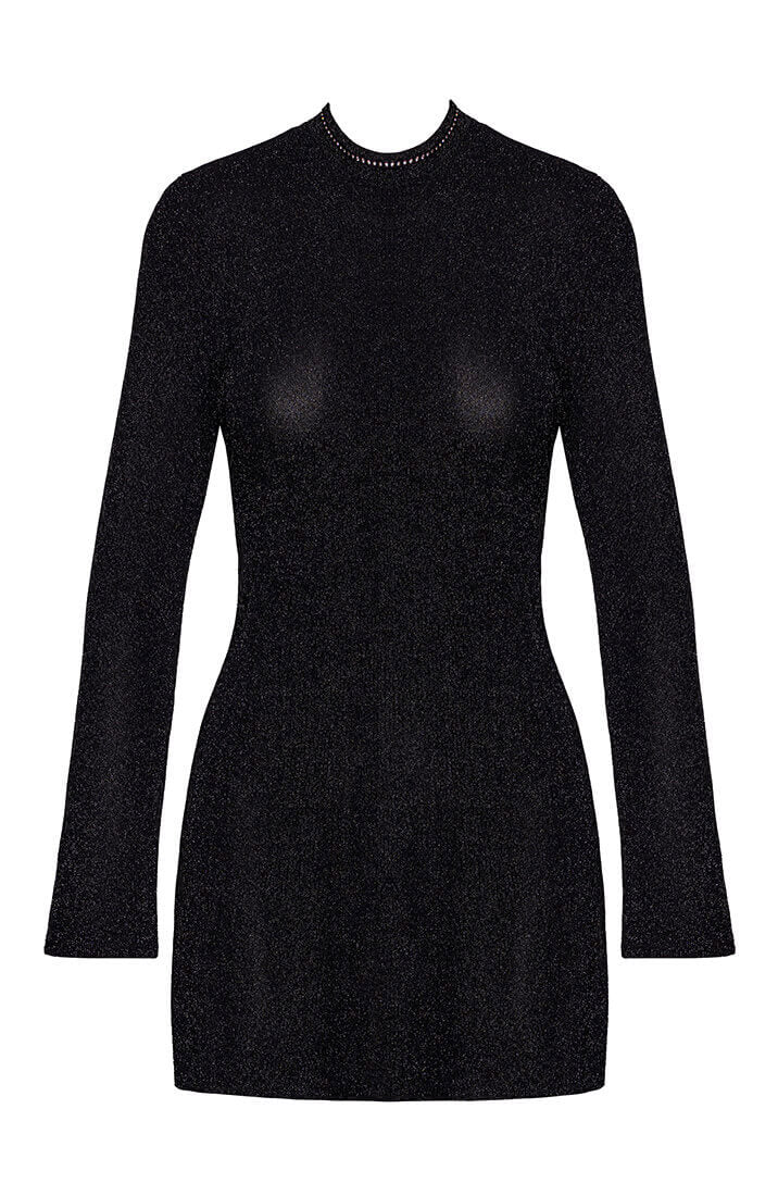Erotisk sort glimmerkjole fra COAX Copenhagen med transparent look