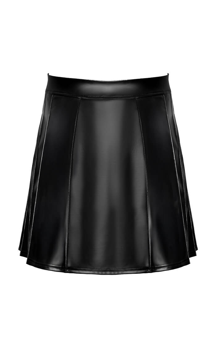 COAX Copenhagen wetlook kilt med plisseret design og karakter