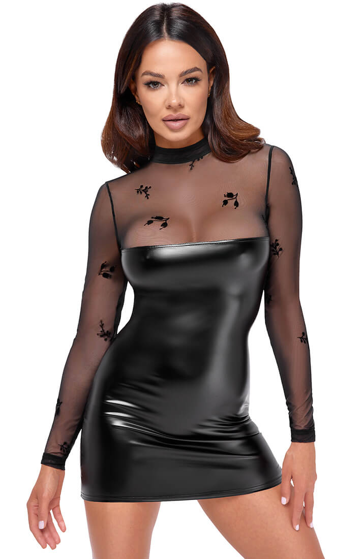 Wetlook X Nylon bodycon kjole - Lustful Glow - COAX Copenhagen