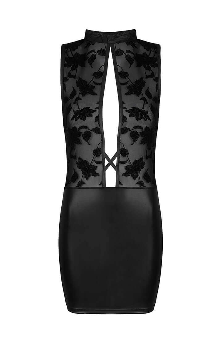Sort wetlook X nylon lingeri kjole