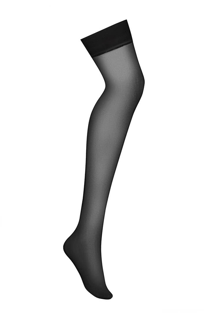 Sorte thigh high nylonstrømper - COAX Copenhagen