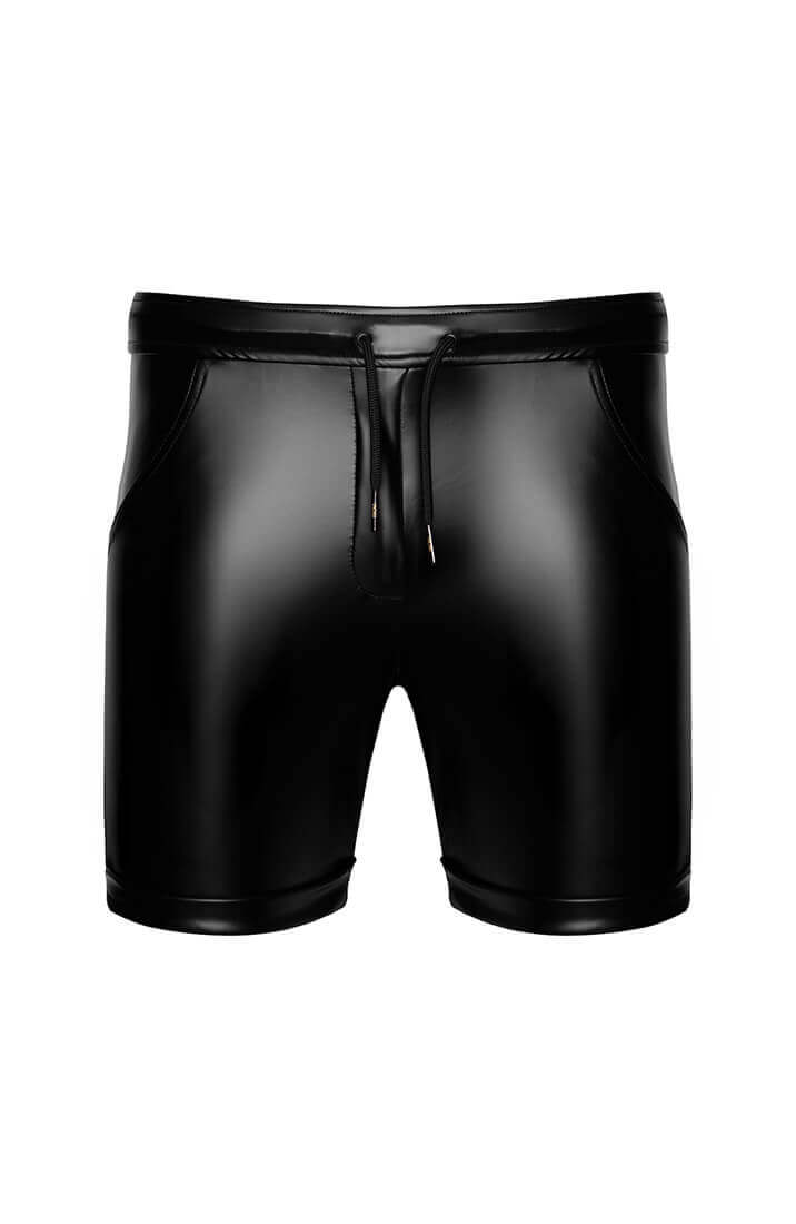 COAX Copenhagen wetlook shorts med sporty detaljer