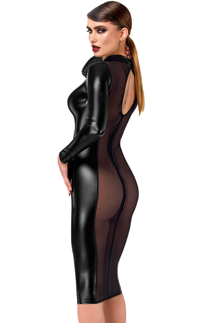 Wetlook X Nylon Kjole med Similisten Ryg - Obey Me Gently
