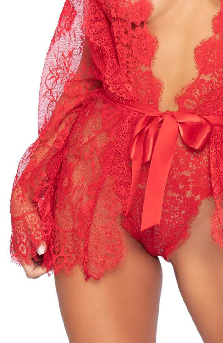 Rød bodysuit & kimono - Bedtime Stories - COAX Copenhagen