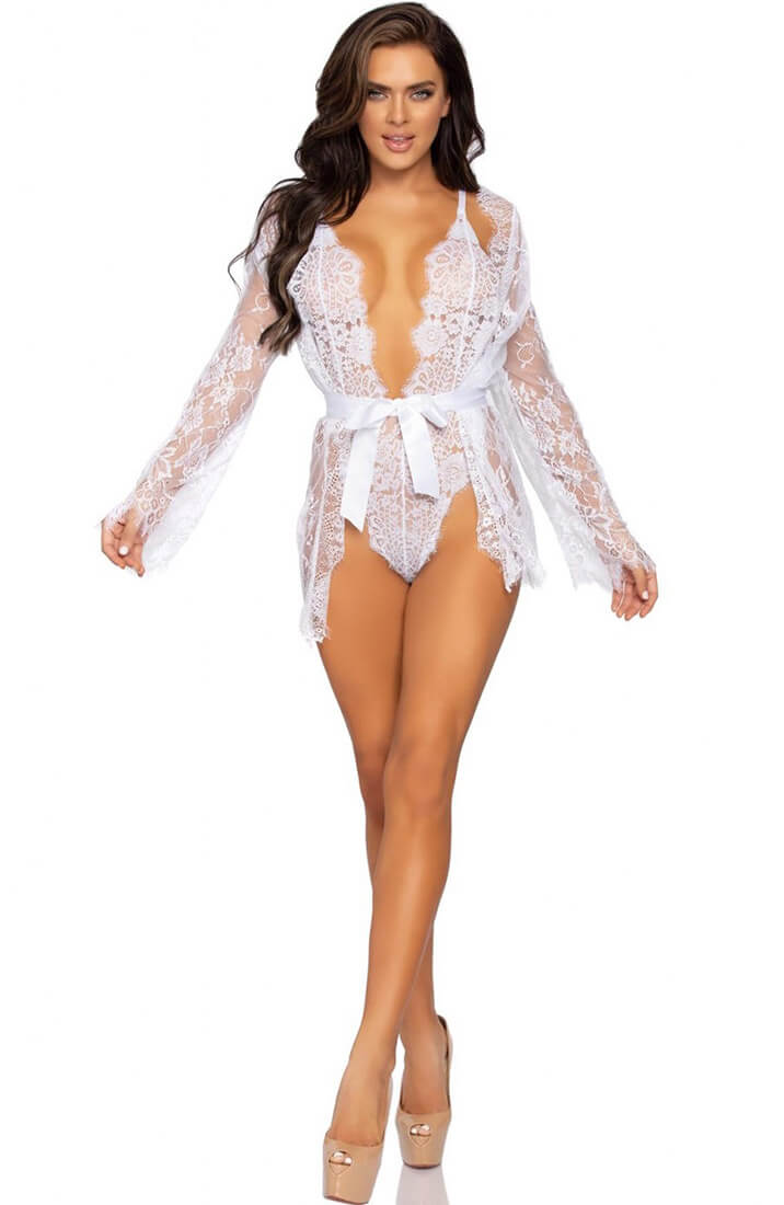 Hvid bodysuit & kimono - My Only Wish - COAX Copenhagen