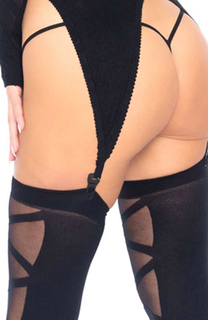 3 delt nylon catsuit med faux lace-up - Oh Snap! - COAX Copenhagen