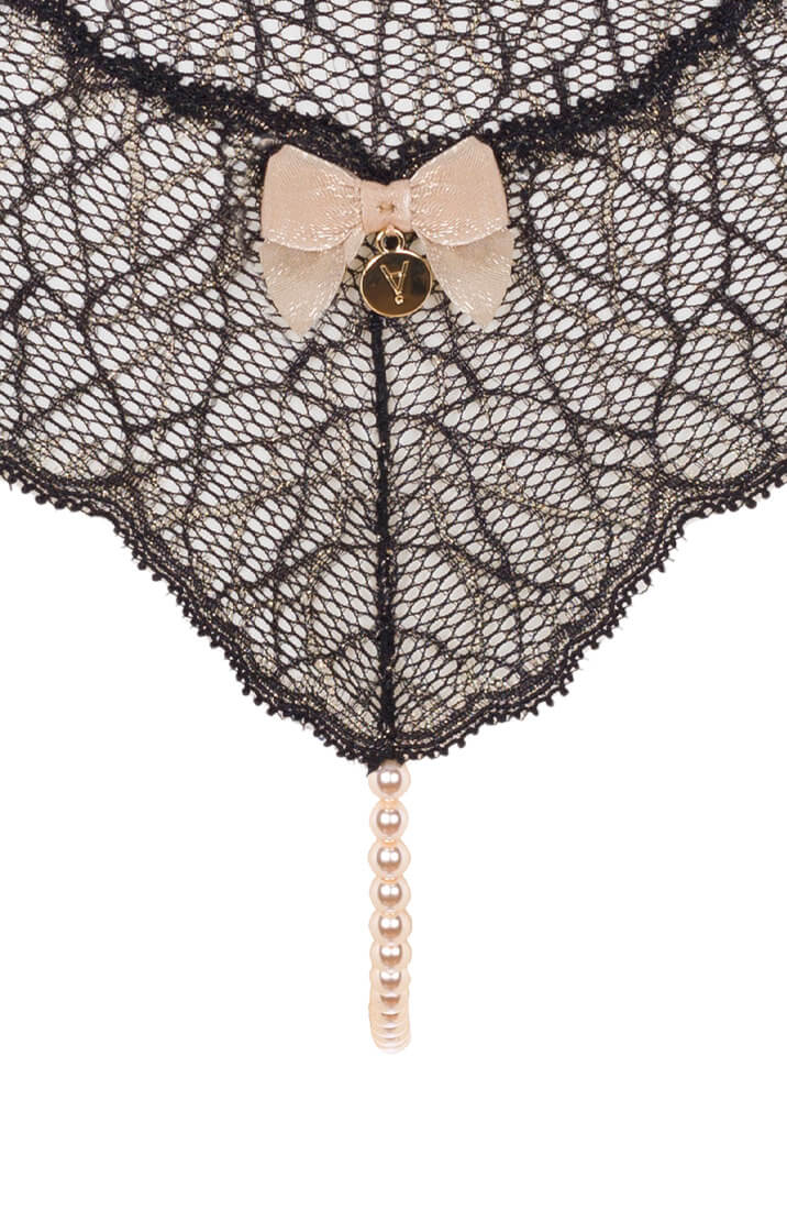 Sort trusse med single perlesnor - Sydney Single - COAX Copenhagen