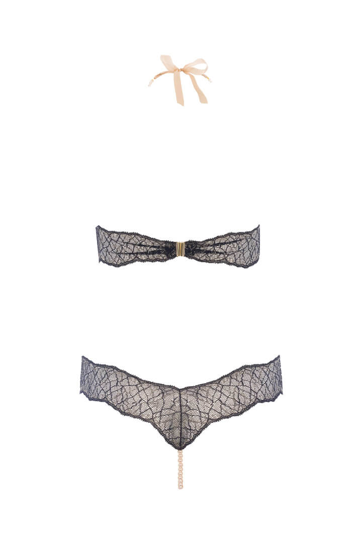 Sort bodysuit med single perlesnor - Sydney Body Single - COAX Copenhagen