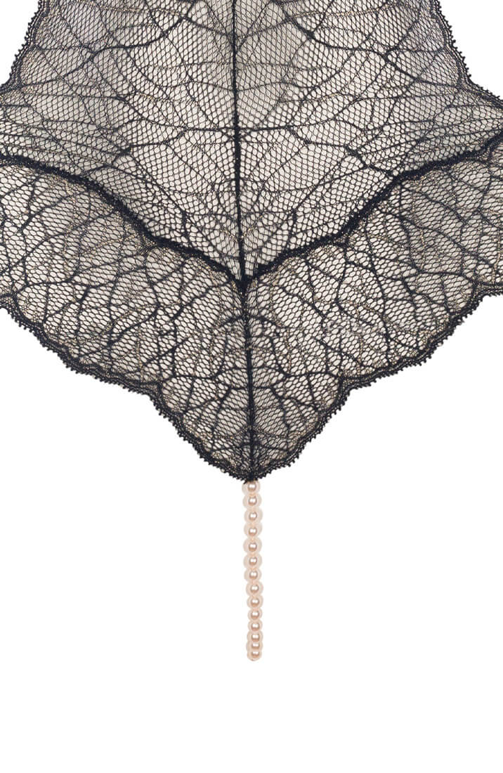 Sort bodysuit med single perlesnor - Sydney Body Single - COAX Copenhagen