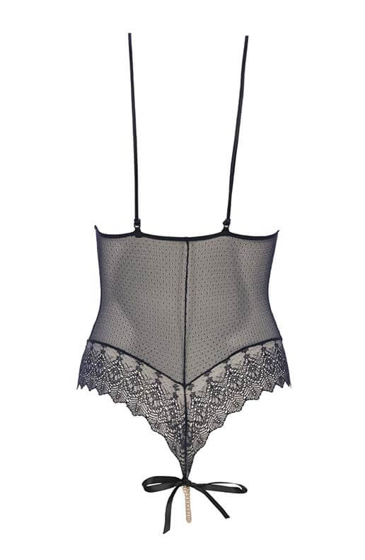 Sort bodysuit med perlesnor - Geneva Body - COAX Copenhagen