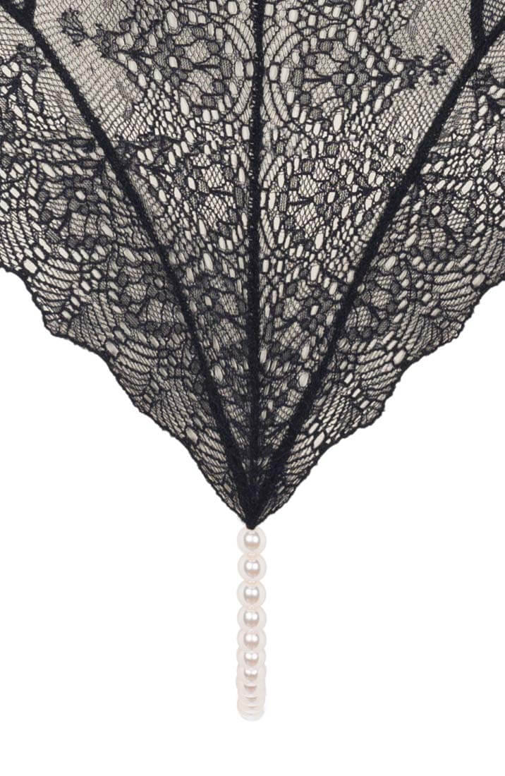Sort bodysuit med perlesnor - Geneva Body - COAX Copenhagen