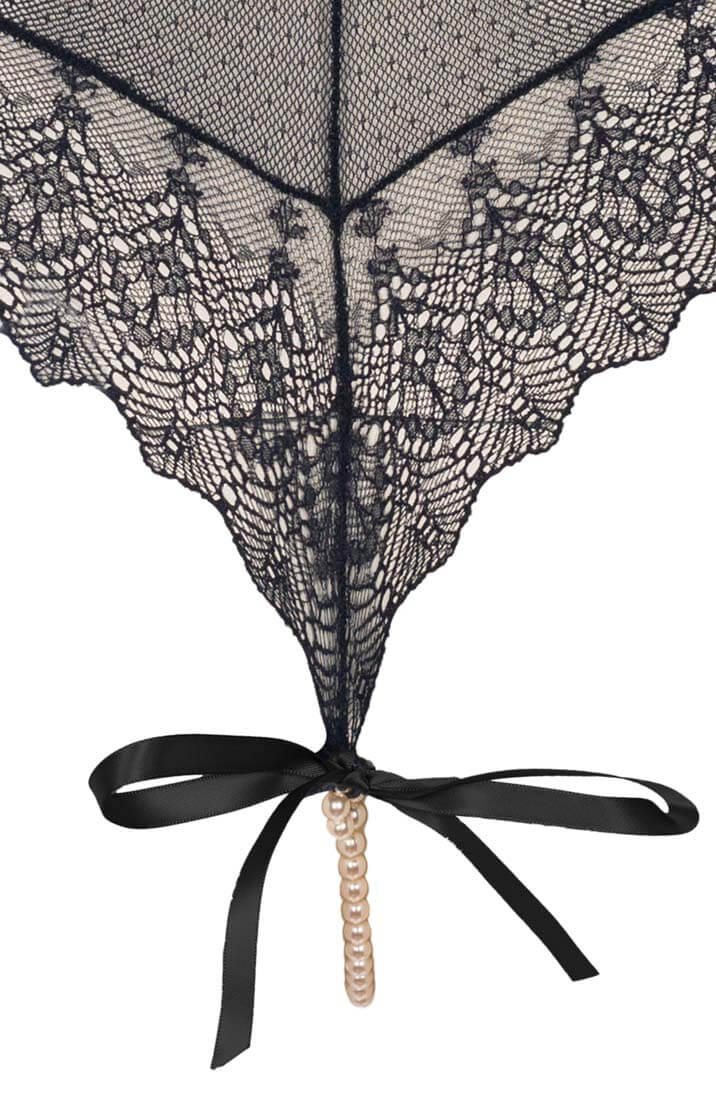 Sort bodysuit med perlesnor - Geneva Body - COAX Copenhagen