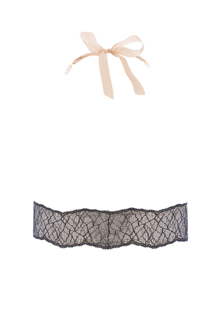 Sort bustier bralette med perle choker - Sydney bralette - COAX Copenhagen