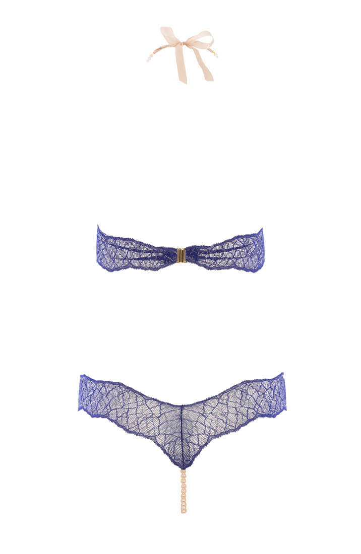 Blå bodysuit med single perlesnor - Sydney Body Single - COAX Copenhagen