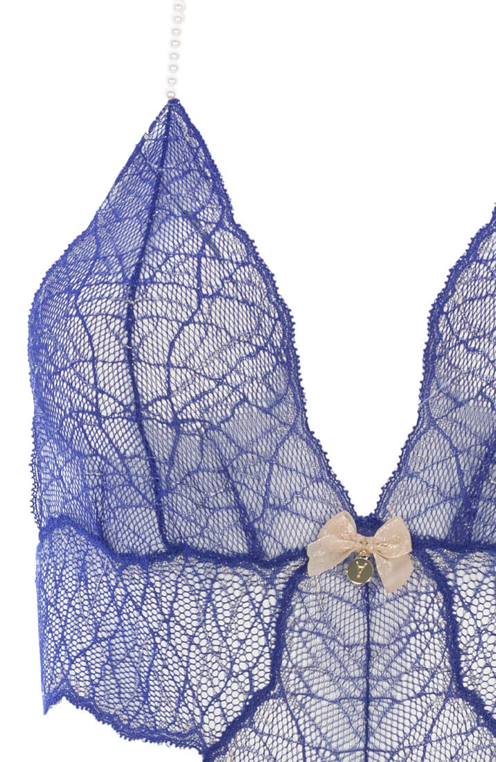 Blå bodysuit med single perlesnor - Sydney Body Single - COAX Copenhagen