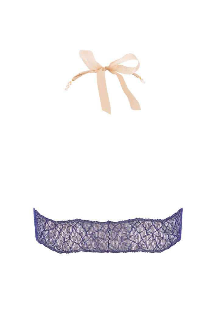 Blå bralette med perle halterneck - Sydney Bra - COAX Copenhagen