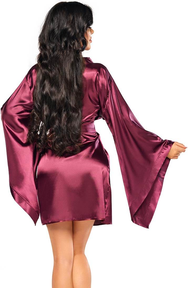 Bordeaux satin kimono - Samira - COAX Copenhagen
