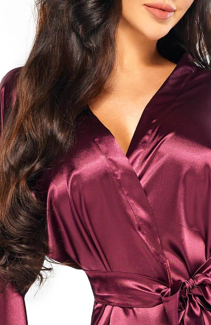 Bordeaux satin kimono - Samira - COAX Copenhagen
