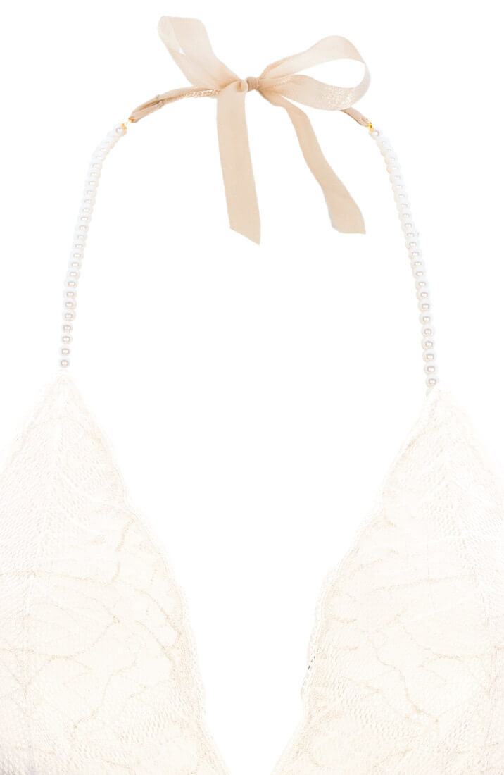 Elfenbens hvid bodysuit med single perlesnor - Sydney Body Single - COAX Copenhagen