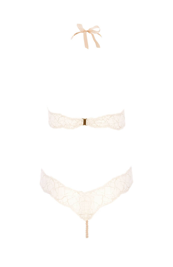 Elfenbens hvid bodysuit med single perlesnor - Sydney Body Single - COAX Copenhagen