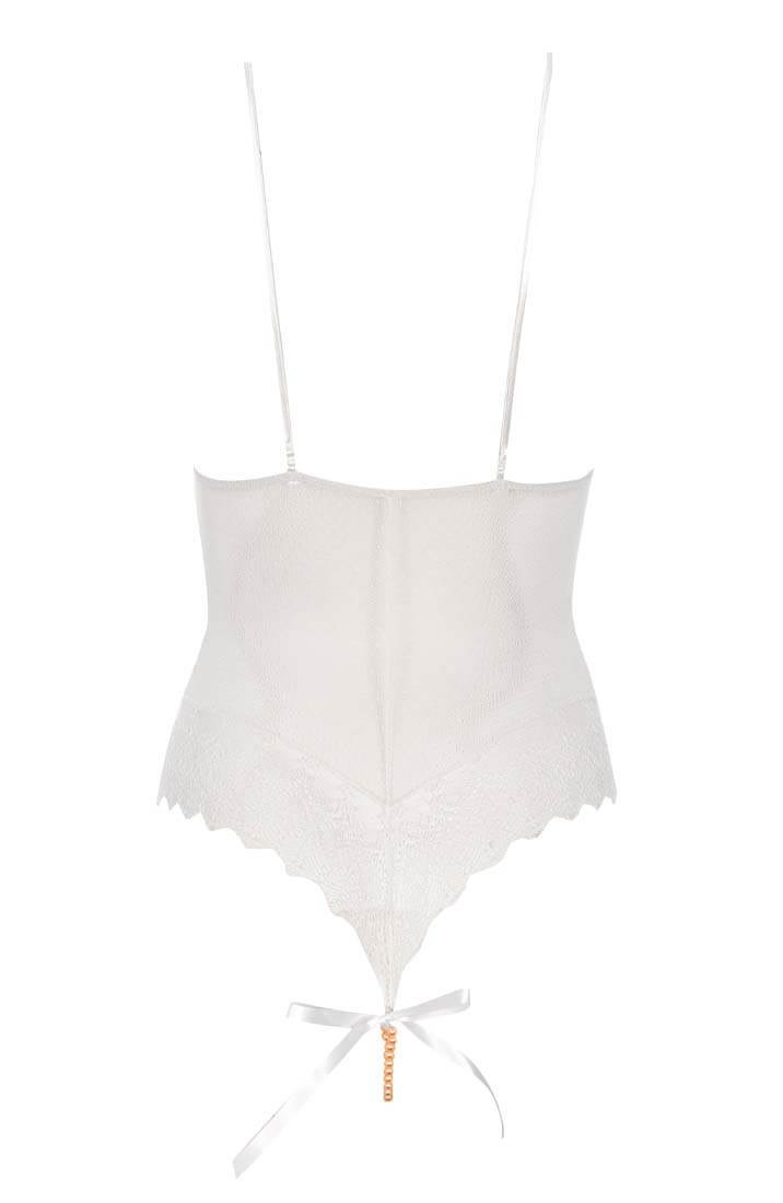 Elfenbens hvid bodysuit med perlesnor - Geneva Body - COAX Copenhagen