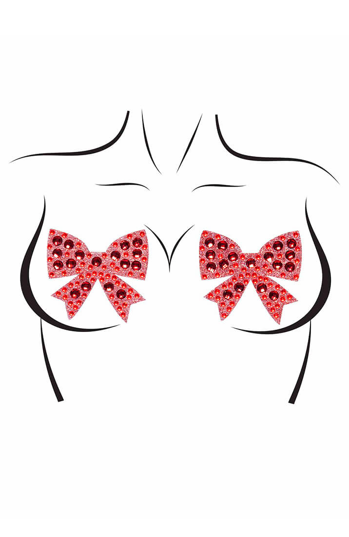 Røde sløjfe nipple stickers med similisten - COAX Copenhagen