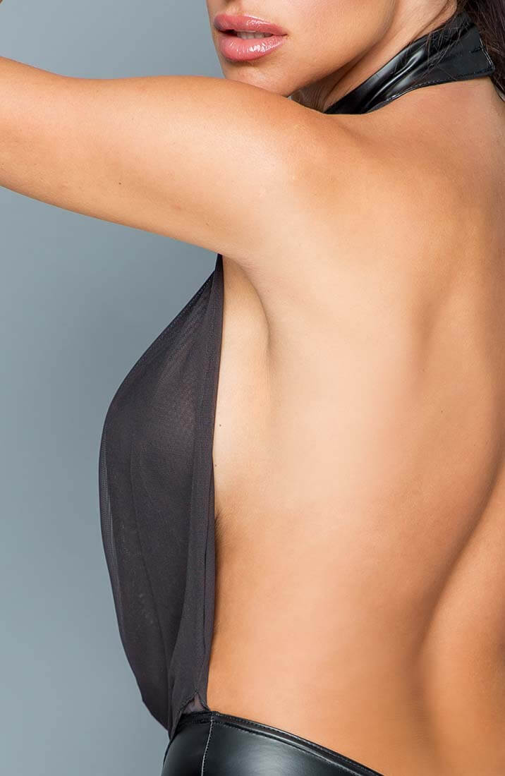 Nylon & wetlook kjole med choker - No Shade - COAX Copenhagen