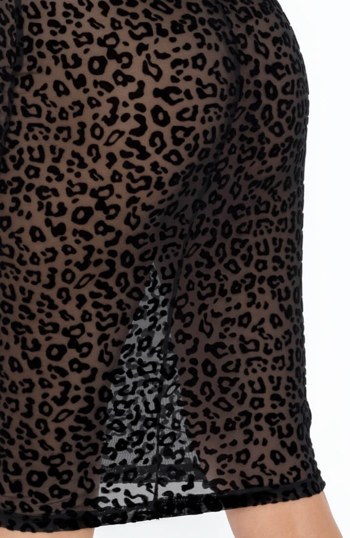 Bodycon kjole med leopard flock broderi - Meme Mistress - COAX Copenhagen