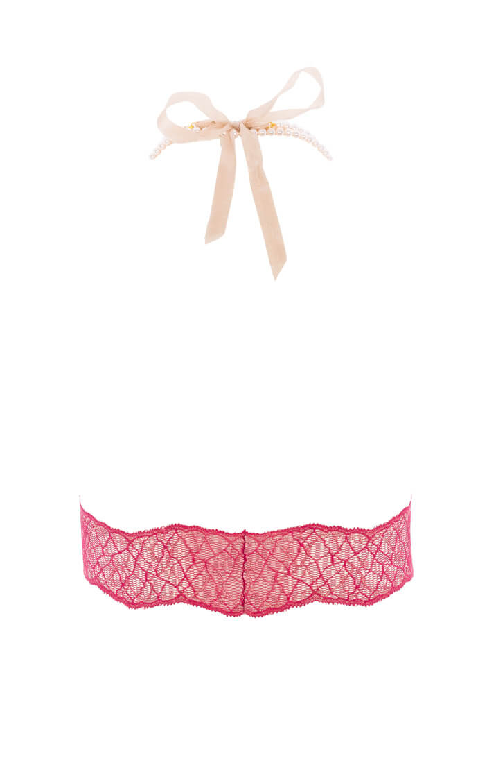 Rød bralette med perle halterneck - Sydney Bra - COAX Copenhagen