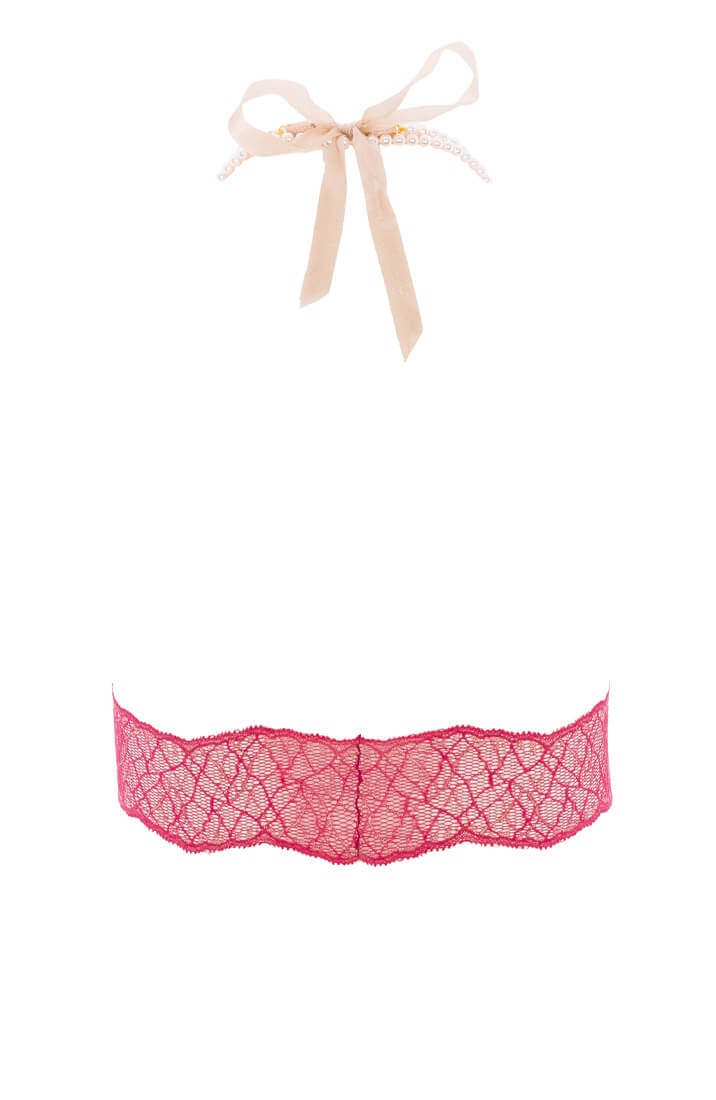 Rød bustier bralette med perle choker - Sydney bralette - COAX Copenhagen