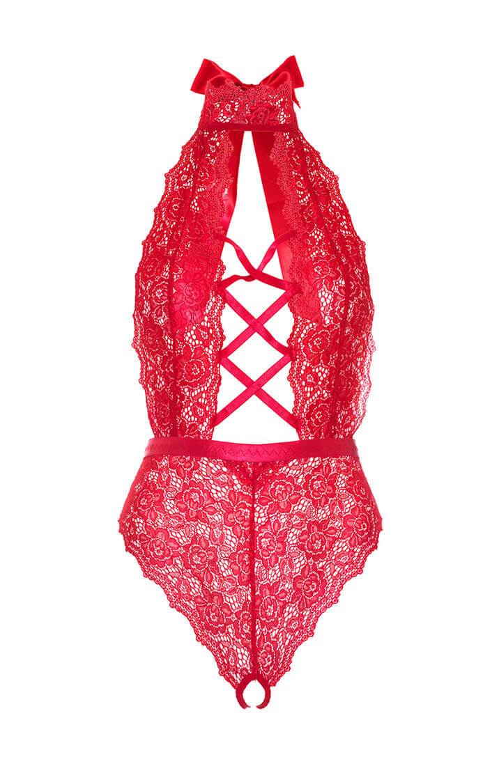 Rød bundløs bodysuit - Seduce Me In Red - COAX Copenhagen