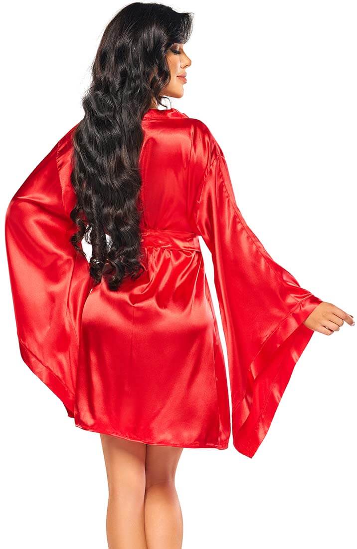 Rød satin kimono - Kandi - COAX Copenhagen