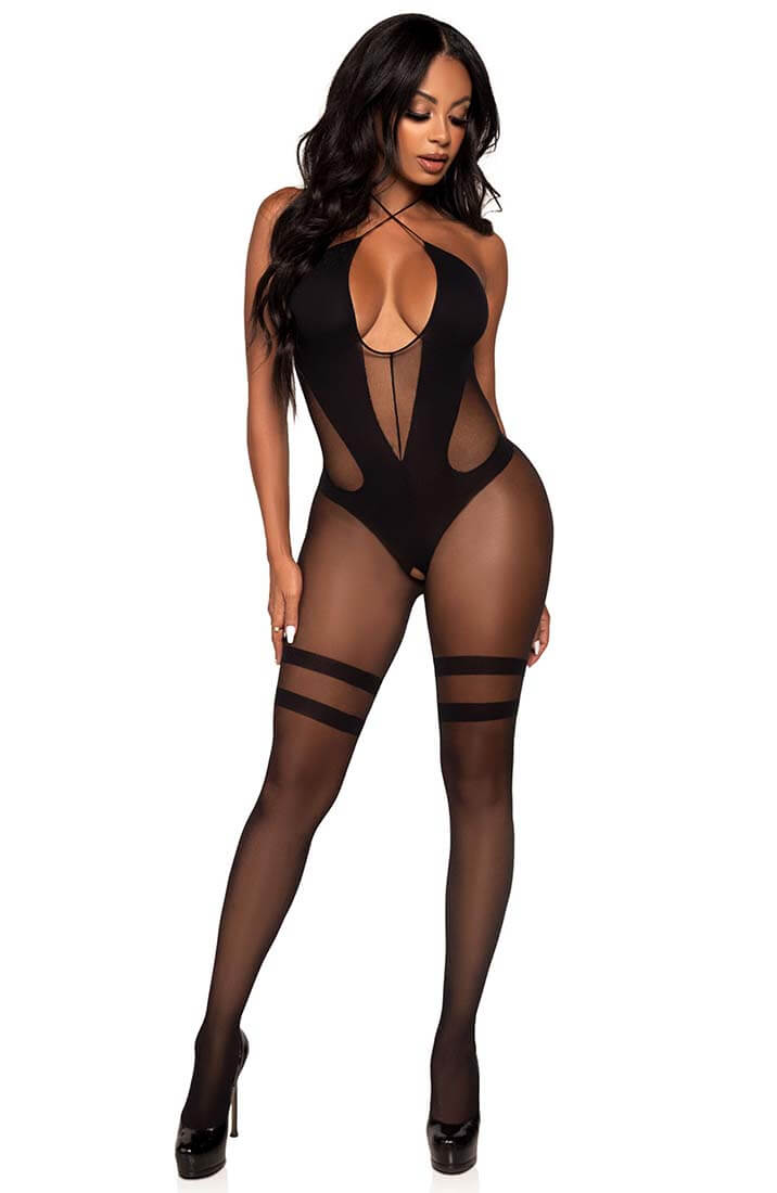 Sort keyhole nylon bodystocking - Savage Attitude - COAX Copenhagen