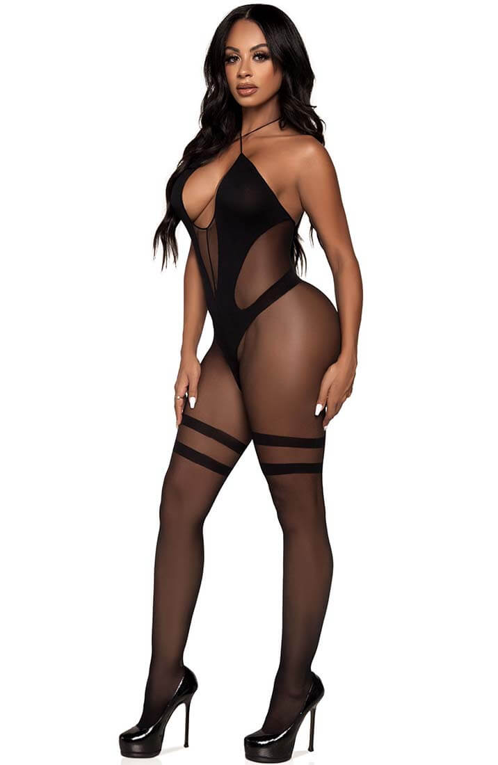 Sort keyhole nylon bodystocking - Savage Attitude - COAX Copenhagen