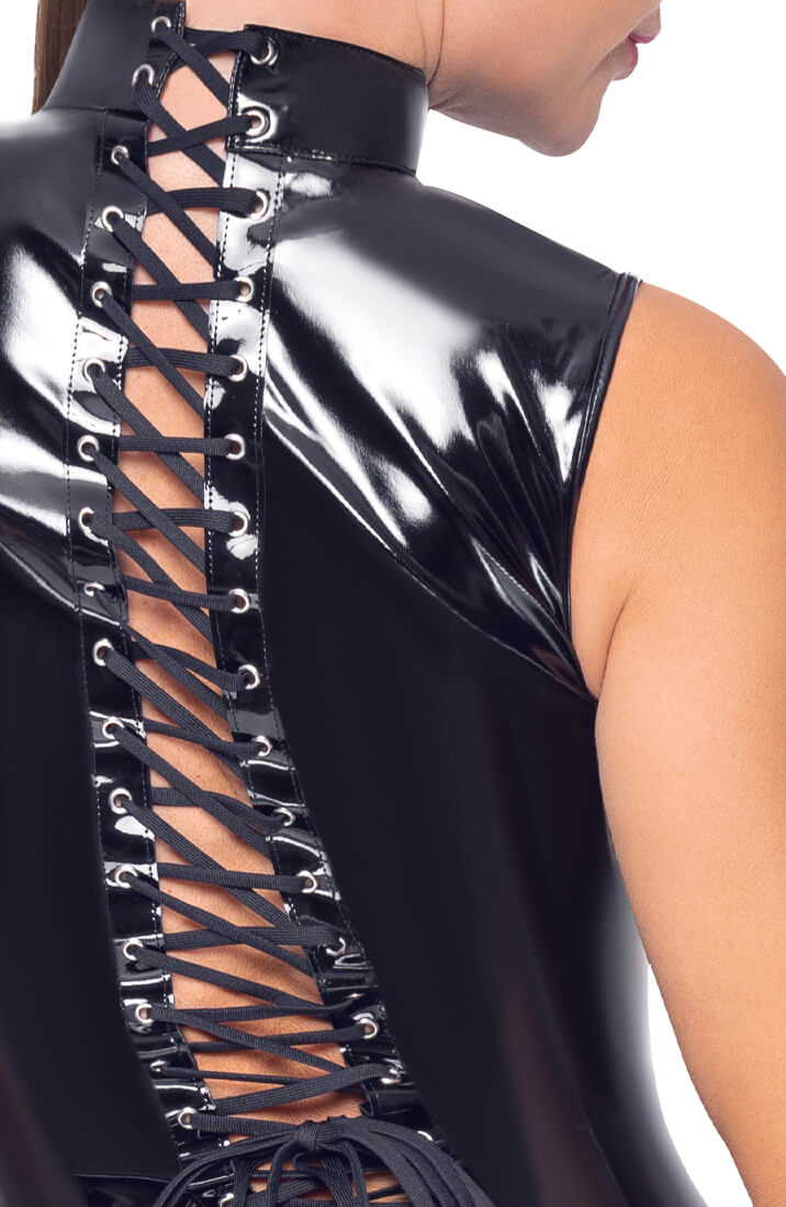 Sort vinyl bodycon kjole - Elevated Essentials - COAX Copenhagen