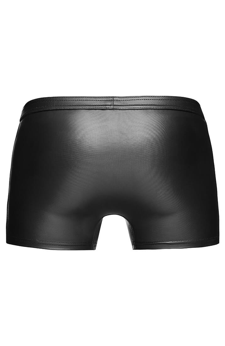 Sorte wetlook boxershorts til mænd med kropsnær pasform