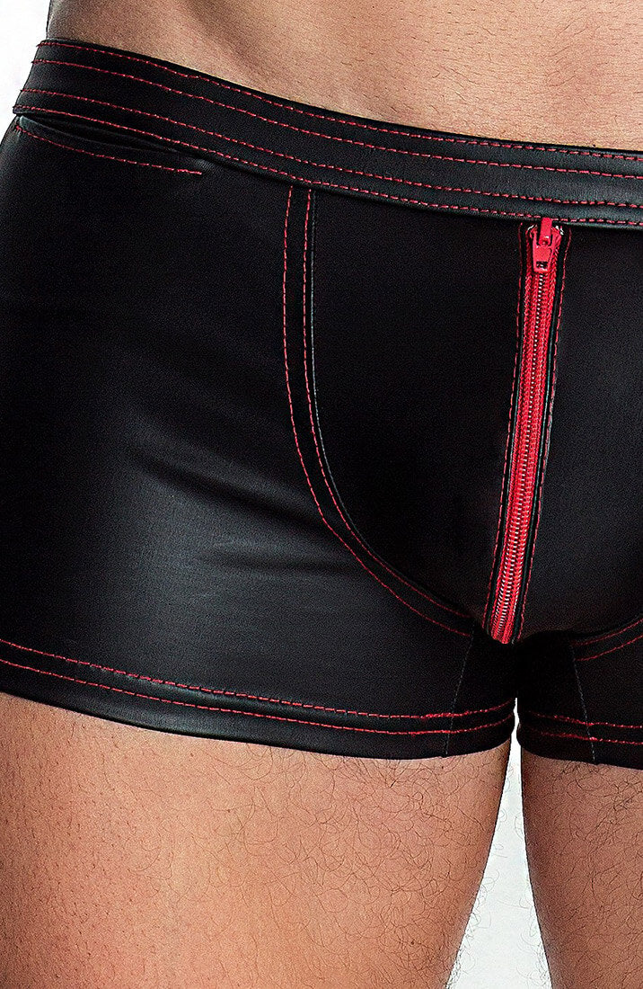 Wetlook boxershorts med rød lynlås - Red Out - COAX Copenhagen