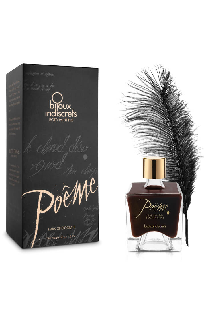 Chokolade body paint & fjer - Dark Chocolate - COAX Copenhagen