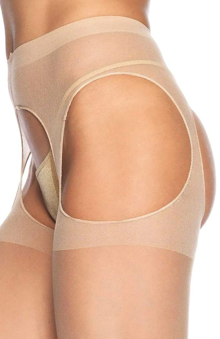Beige bundløse nylonstrømpebukser - COAX Copenhagen