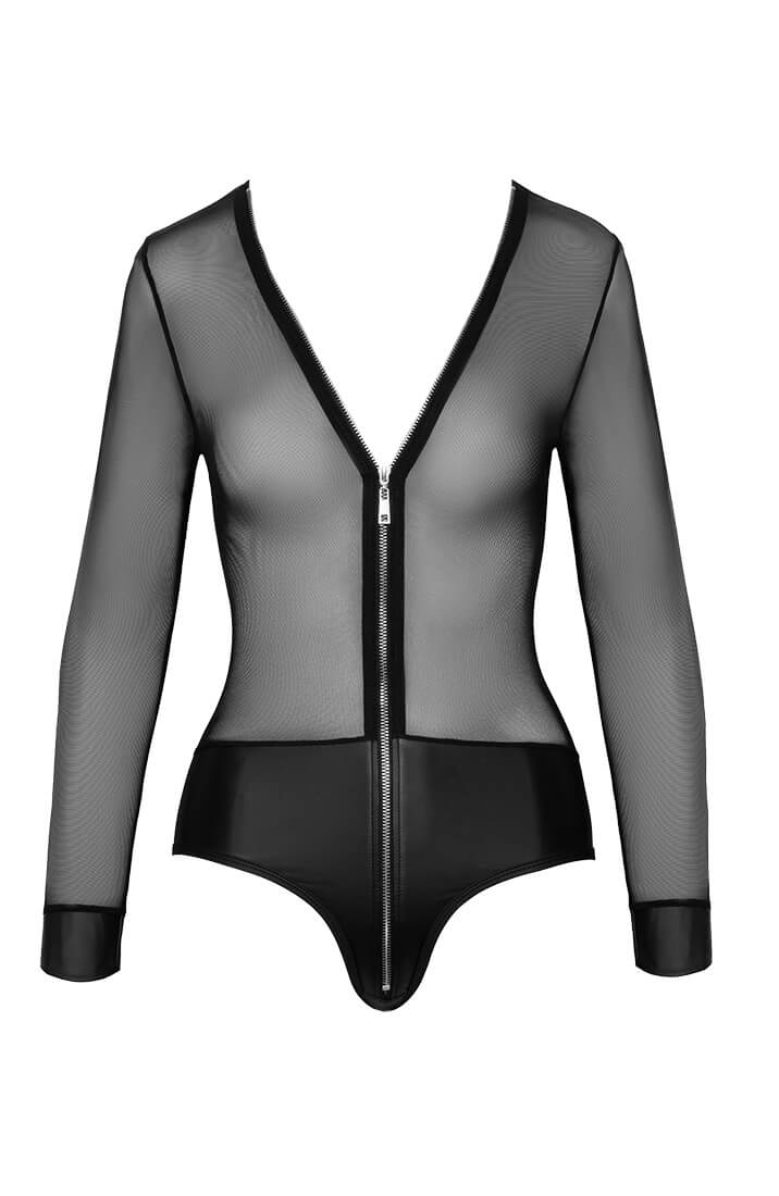 Sort bodysuit med lynlås - Bedroom Vibes - COAX Copenhagen