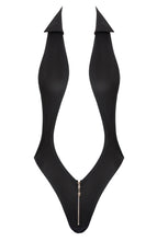Indlæs billede til gallerivisning Sort wetlook bodysuit - Suit Up!