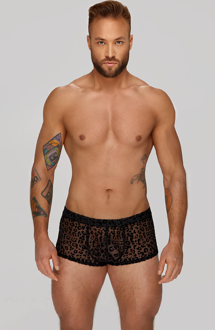 Boxershorts med leopard flock broderi - Untamed - COAX Copenhagen
