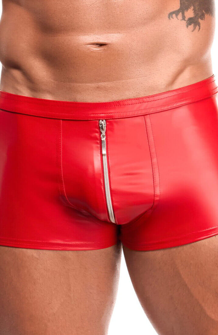 Herre fetish boxershorts med lynlås foran i matte wetlook
