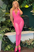Indlæs billede til gallerivisning Hot pink wetlook catsuit