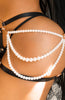 Perle X kunstlæder harness lingeri sæt
