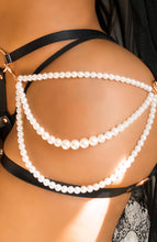 Indlæs billede til gallerivisning Perle X kunstlæder harness lingeri sæt