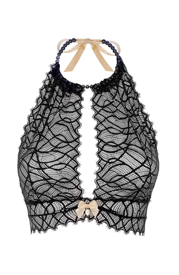 Sort blonde bralette med perle choker fra COAX Copenhagen