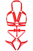 Rød faux læder body harness