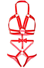 Indlæs billede til gallerivisning Rød faux læder body harness