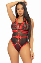 Indlæs billede til gallerivisning Rød faux læder body harness